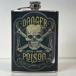 Danger Witch's Grade Poison Flask 8oz Stainless Steel Hip Drinking Whiskey